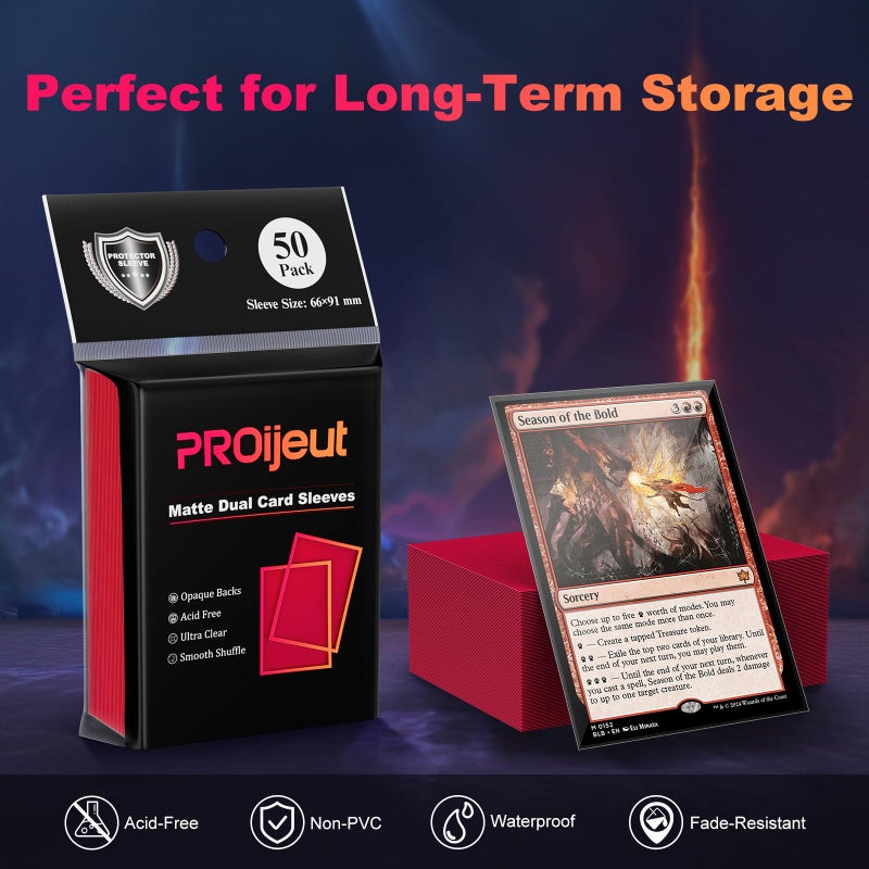 Proijeut 600 Pack Card Sleeves  Matte Dual Trading Card Sleeves with Opaque Back & Smooth Shuffle  Tear Resistant Card Protectors for MTG  TCG and Game Cards (6 Colors) - Image 5